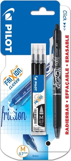 Picture of Pilot Pióro kulk. FriXion Clicker czarny 0.7 + wkady