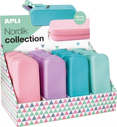 Picture of Piórnik Apli Piórnik APLI Nordik, Soft Touch, 185x75x55 mm, silikonowy, mix kolorów pastel
