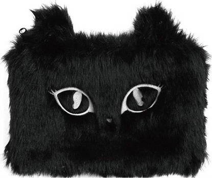 Picture of Piórnik Piórnik-saszetka MEMORIS Fluffy Cat, włochata, na suwak, czarna