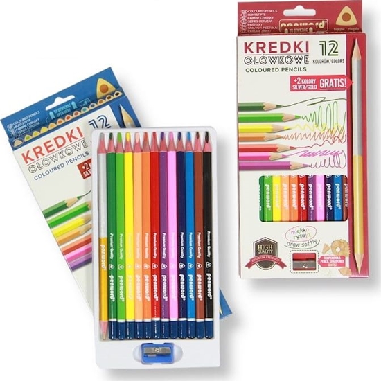 Picture of Polsirhurt Kredki oówkowe trójktne + zota srebrna 12 kolorów Penword