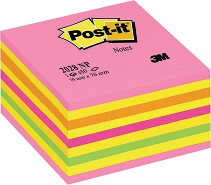 Picture of Post-it Kostka samoprzylepna POST-IT (2028-NP), 76x76mm, 1x450 kart., cukierkowa róowa