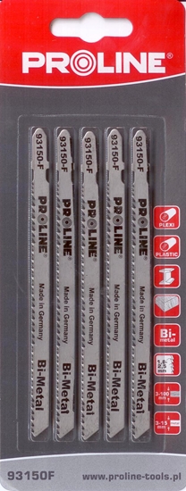 Изображение Pro-Line Brzeszczoty do wyrzynarki Bi-Metalowe 5szt. typ T 110x1,8mm - 931150F