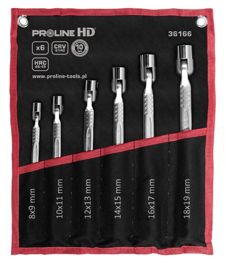 Picture of Pro-Line Zestaw kluczy nasadowych przegubowych 8-19mm 6szt. (36166)