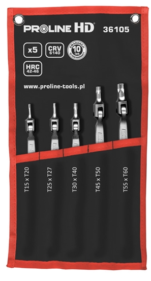 Picture of Pro-Line Zestaw kluczy trzpieniowych torx przegubowych T15-T60 5szt. (36105)