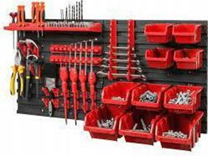 Attēls no Prosperplast KISTENBERG TABLICA WARSZTATOWA Z KUWETAMI CZARNA 80x40cm 2szt CZERWONA KOR4-S411