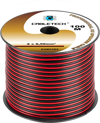 Изображение Przewód Cabletech Kabel głośnikowy 0,5mm czarno-czerwony