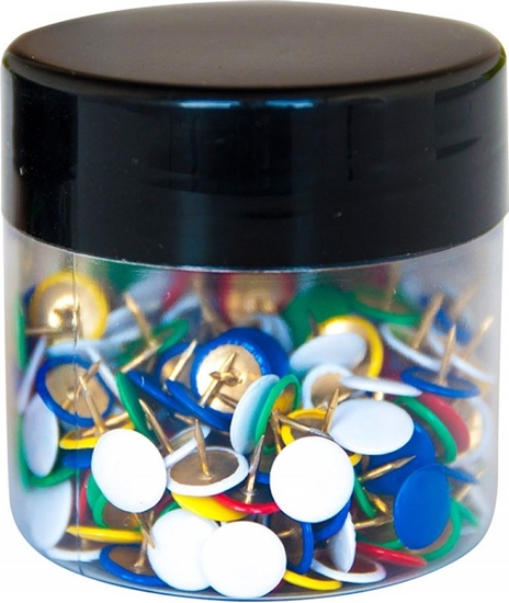 Изображение Q-Connect PINEZKI KLASYCZNE Q-CONNECT, W PLASTIKOWYM SOIKU, 300SZT., MIX KOLORÓW KF03649