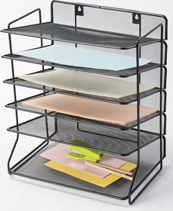 Picture of Q-Connect Sorter na dokumenty Q-CONNECT Office Set,metalowy, 6 póek, czarny