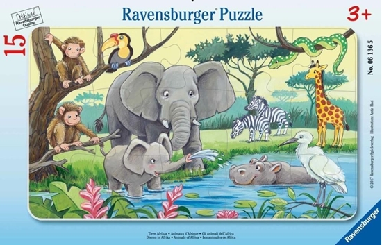 Изображение Ravensburger Puzzle 15 Afrykaskie zwierzta