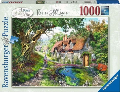 Attēls no Ravensburger Puzzle 2D 1000 elementów Droga wśród wzgórza kwiatów