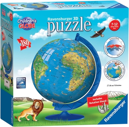 Изображение Ravensburger Puzzle kuliste 180el Globus po angielsku