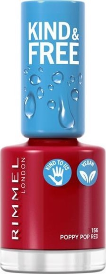 Picture of Rimmel  RIMMEL_Kind & Free Clean Nail Polish lakier do paznokci 156 Poppy Pop Red 8ml