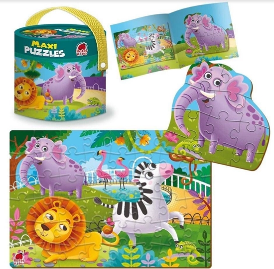 Picture of Roter Kafer Maxi Puzzle 2w1 ZOO Zwierztka RK1080-02