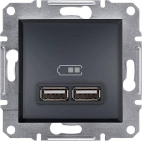 Picture of Schneider Electric Asfora Gniazdo adowarki USB 2.1A bez ramki, antracy EPH2700271