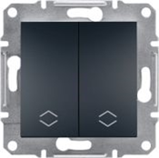 Изображение Schneider Electric cznik podwójny schodowy Asfora zaciski rubowe bez ramki antracyt (EPH0600371)