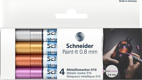 Picture of Schneider MARKER AKRYLOWY SCHNEIDER PAINT-IT METALLI 4 SZTUKI (SREBRNY, ZOTY, MIEDZIANY, FIOLETOWY)