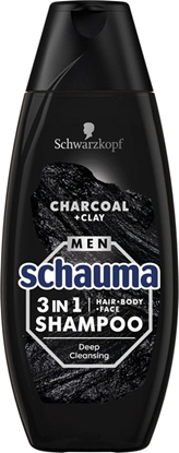 Attēls no Schwarzkopf Schwarzkopf Schauma Men Szampon oczyszczający 3w1 Charcoal 400ml