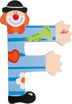 Attēls no Sevi Drewniana literka F, Klaun (81742)