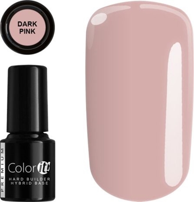 Attēls no Silcare Baza pod lakier hybrydowy Color It Premium Hard Builder Hybrid Base Dark Pink 6g
