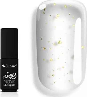 Attēls no Silcare SILCARE_Flexy She's Gold Top Coat preparat do paznocki z drobinkami w kolorze zota 4,5 g