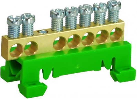 Picture of Simet Zacisk przyczeniowy na TS35, ochronny PE, 7-polowy, 7x16mm2 870S/7 zielony (89811005)