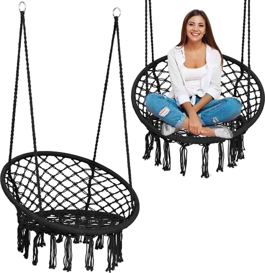 Picture of Sofotel Fotel ogrodowy wiszcy hutawka Boho czarny