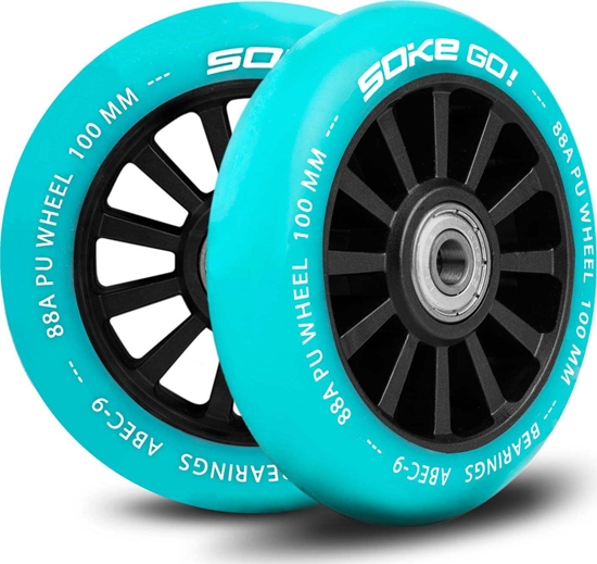 Изображение Soke Kóka do hulajnogi 100 mm turkusowe 2 szt.