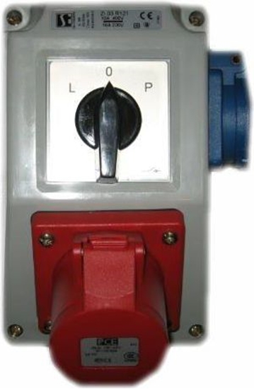 Picture of Spamel Zestaw instalacyjny z gniazdem 32A 5P+2P+Z L-0-P czerwony (ZI05R461)