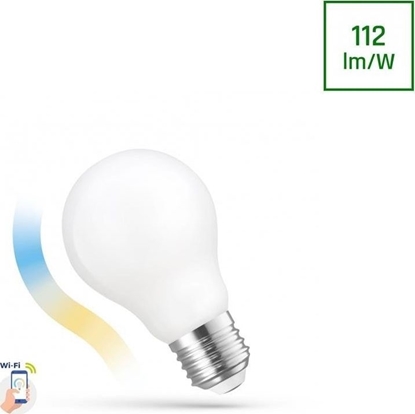 Attēls no Spectrum arówka LED GLS 5W E-27 COG 230V CCT+DIMM MILKY Wi-Fi Spectrum SMART himp