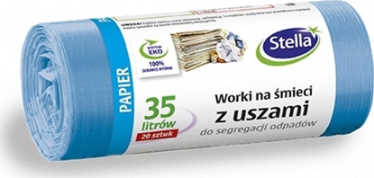 Picture of Stella Worki z uszami STELLA, do segregacji odpadów papierowych, 35 l, 20 szt., niebieskie, niebieski