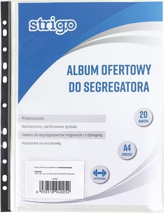 Picture of Strigo Album ofertowy PP A4 20 koszulek z perforacją SF024 STRIGO