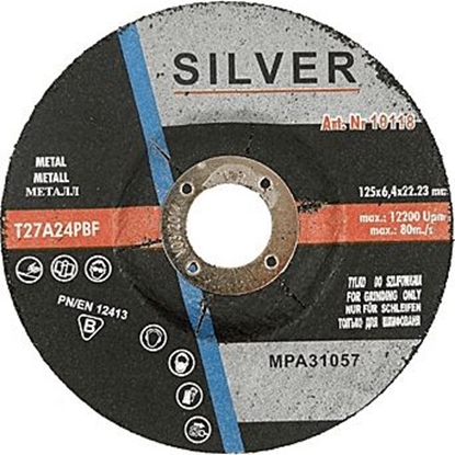 Изображение Tarcza do szlifowania metalu 125 x 6,4 x 22,2mm Silver (10118)