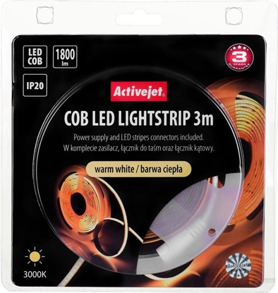 Picture of Taśma LED Activejet Taśma LED COB 3m z zasilaczem barwa ciepła IP20