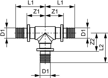 Изображение Tece TECEFLEX Trójnik 90 32X32X32 710032