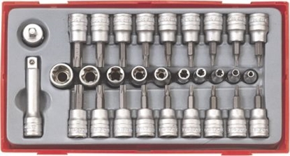 Attēls no Teng Tools TTTX30 nasadki TX w zestawie, z chwytem 1/4 i 3/8 30 elementów (102140100)