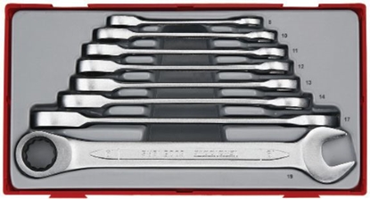 Изображение Teng Tools Zestaw kluczy pasko-oczkowych z grzechotk 8 - 19mm 8szt. (166720102)