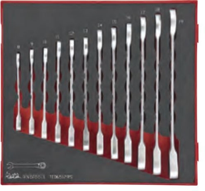 Изображение Teng Tools Zestaw kluczy pasko-oczkowych z grzechotk 8-19mm 12szt. (238270102)