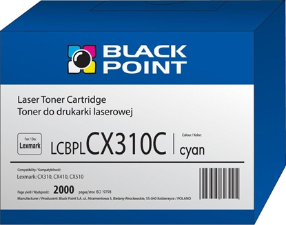 Изображение Toner Black Point LCBPLCX310C Cyan Zamiennik 80C2SC0 (BLLOPCX310CBW)