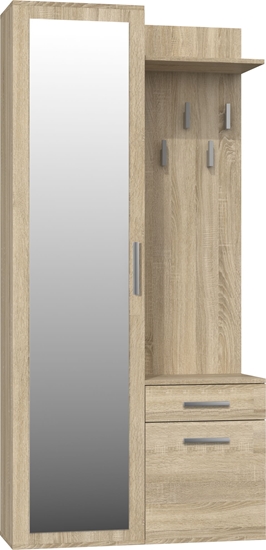 Изображение Topeshop GARDEROBA DUO SZAFA LUSTRO WIESZAK DB SONOMA