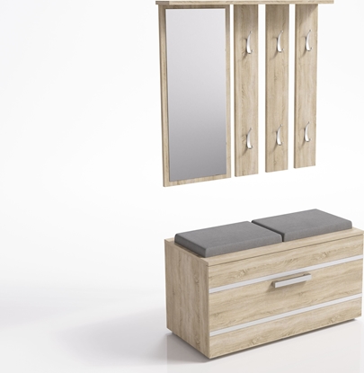 Изображение TopEshop GARDEROBA OPAL II WIESZAK LUSTRO SZAFKA NA BUTY / SONOMA