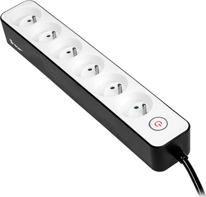 Picture of Listwa zasilajca Tracer Zebra przeciwprzepiciowa 6 gniazd 1.5 m biao-czarna (TRALIS46259)