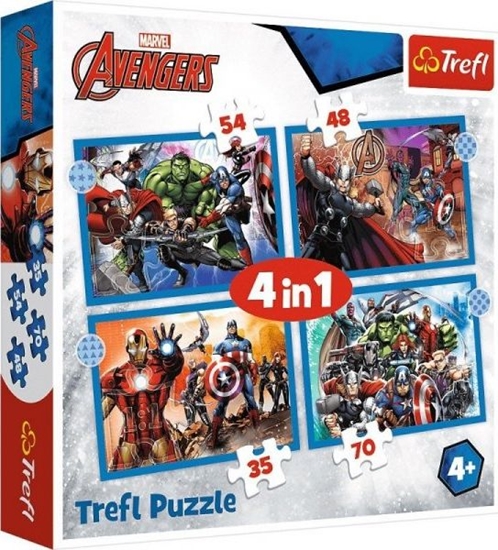 Изображение Trefl Puzzle 4w1 35,48,54,70el Odwani Avengersi. Avengers 34386 Trefl p8