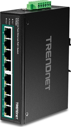 Изображение Trendnet Industrie Switch 8 Port Fast Eth. PoE+ L2 DIN-Rail