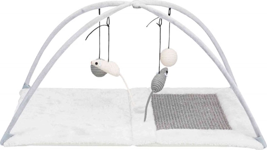 Picture of Trixie Drapak mata z zabawkami na sznurku szary/jasnoszary (TX-43114)