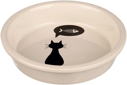 Attēls no Trixie Miska ceramiczna, kot, 0.25 l/o 13 cm, biała