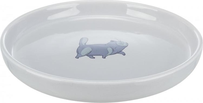 Attēls no Trixie Miska, dla kota, szara, ceramiczna, 0,6l/13cm, płaska i szeroka wersja