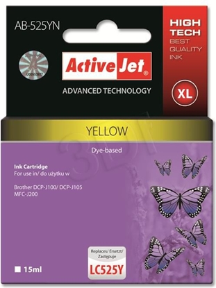 Attēls no Tusz Activejet tusz AB-525YN / LC525Y (yellow)