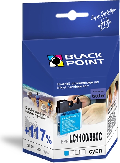 Изображение Tusz Black Point tusz BPBLC1100/980C (LC-1100C, LC-980C) Cyan