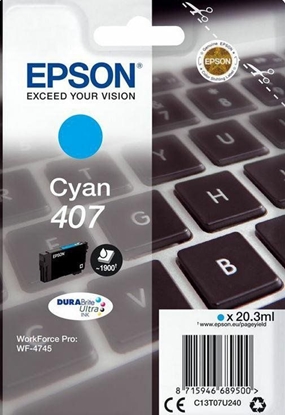 Attēls no Tusz Epson Epson Tusz Wf-4745 C13T07U240 Cyan 1900 Stron 20,3Ml