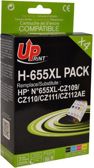 Picture of Tusz UPrint kompatybilny tusz z CZ109AE, CZ110AE, CZ111AE, CZ112AE, No.655, black, 550+3x750s, 20+3x12ml (H-655XL PACK)